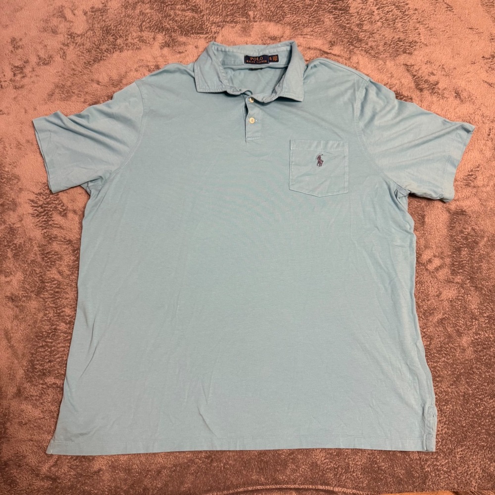 Ralph Lauren Polo Classic Fit Mens XL Blue Short Sleeve Polo Shirt‎ Pocket Pony